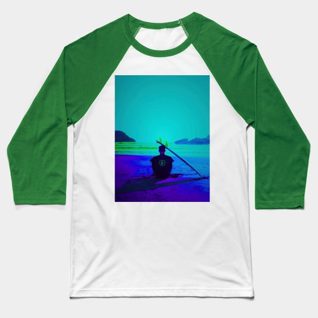 Green Surf Baseball T-Shirt by Glass Half Full